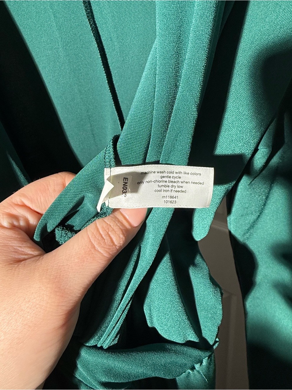 Lane Bryant Green Surplice Long Sleeve Wide Leg Jumpsuit - NWT - Picture 7 of 11